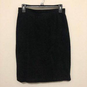 Vintage G-III Black Suede Leather Pencil Skirt Mob Wife Asthetic